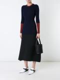 two-tone ribbed jumper