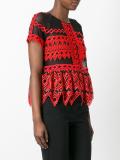 pointy sheer panel blouse
