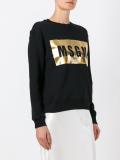 metallic logo print sweatshirt