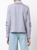 striped ruffled detailing shirt