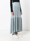 multi-pleats checked skirt
