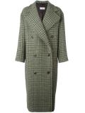 plaid double breasted coat