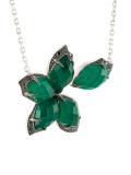 diamond and agate flower necklace