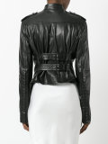 military-style leather jacket