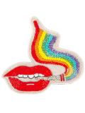 smoking lips beaded velcor patch