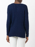 cable knit V-neck jumper