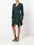 handkerchief hem wrap dress