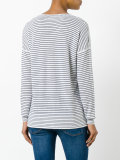 striped V-neck jumper