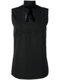 lace neckline bib blouse