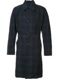 checked trench coat 