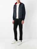 contrast neck and sleeve jacket