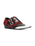 multi-wear buckle zebra shoes