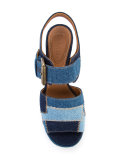 patchwork platform sandals