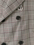 checked double-breasted coat