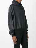 woven roll neck sweatshirt