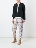pleated panel zip up cropped jacket