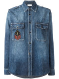 YSL military patch denim shirt