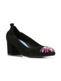 rounded block heel pumps