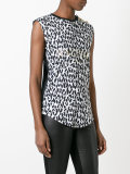 leopard print logo print top