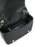 mirror embroidered biker shoulder bag