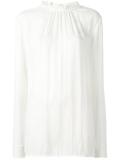 ruffle collar crepe blouse