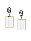 strass rectangular earrings