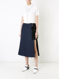 shortsleeved buttoned knitted blouse
