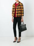 checked knit jacket