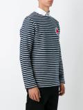 striped logo plaque sweater