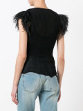 round neck sheer blouse