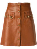 horsebit leather skirt