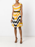 stripe pleated dress