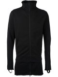 layered hem zip sweatshirt
