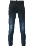 distressed tapered jeans