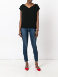 wide V-neck top 