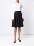 pleated knee length skirt