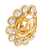 CC logo rhinestone clip-on earrings