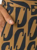 printed straight cropped trousers