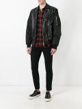 leather bomber jacket