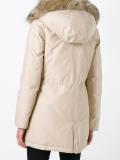 trimmed hood zipped coat