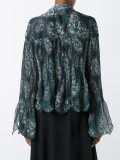 paisley print scalloped blouse