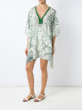 v neck printed kaftan