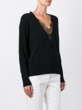 lace inset v neck jumper