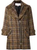 plaid zip up coat