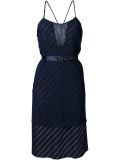semi sheer diagonal stripe dress