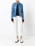 collarless down jacket