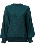 glitter effect cuff sleeve sweatshirt