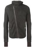 hooded leather jacket