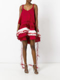 feather trim dress