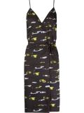 abstract print shift dress